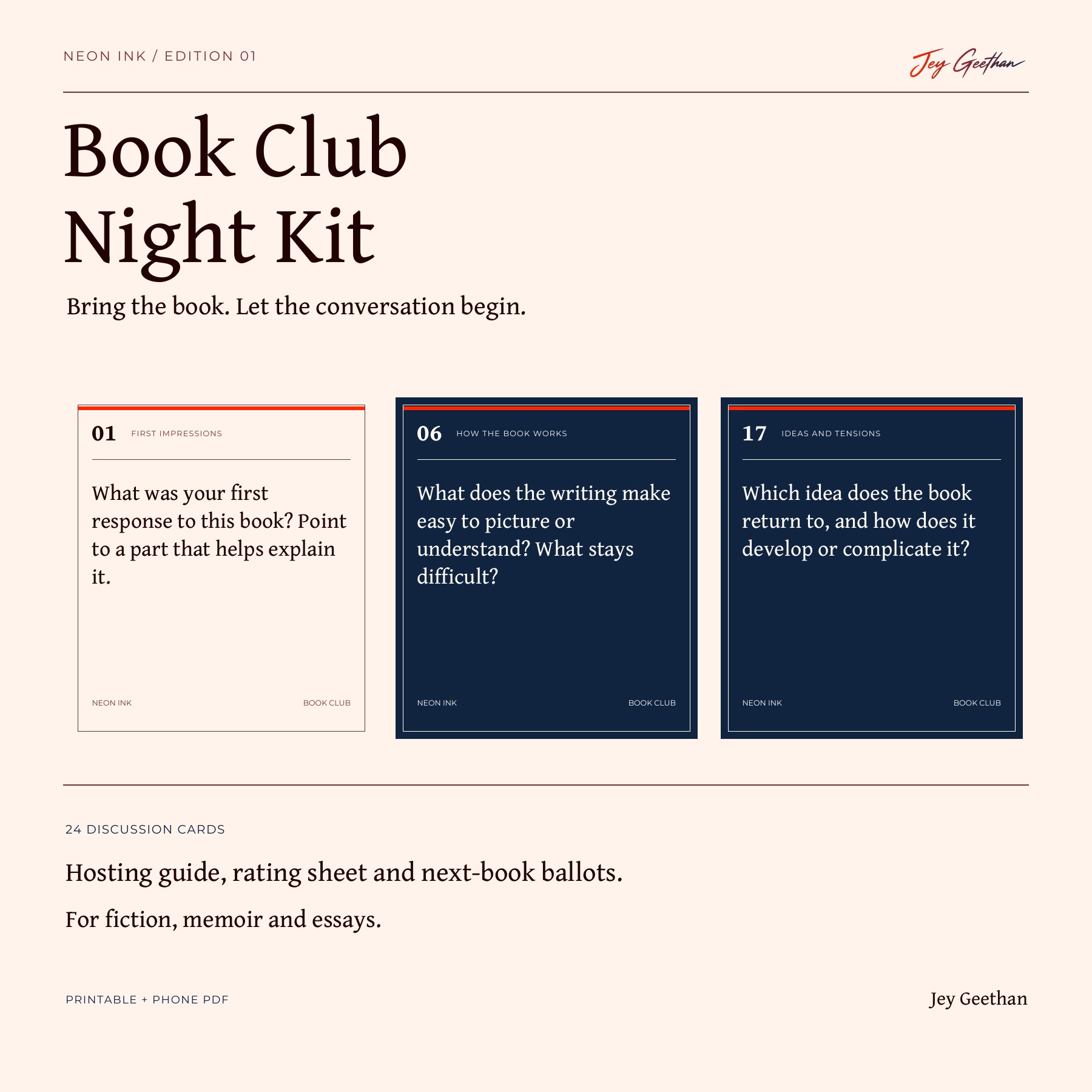 Neon Ink / Book Club Night Kit main product image